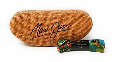 $22.49 • Buy Maui Jim Sunglasses Large Clam Shell Hard Case With Cleaning Cloth/Bag, NEW