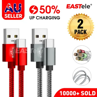 $6.95 • Buy 2x Fast Charging USB Type C Cable For Samsung S9 S10 S20 S21 Ultra Note20 HUAWEI
