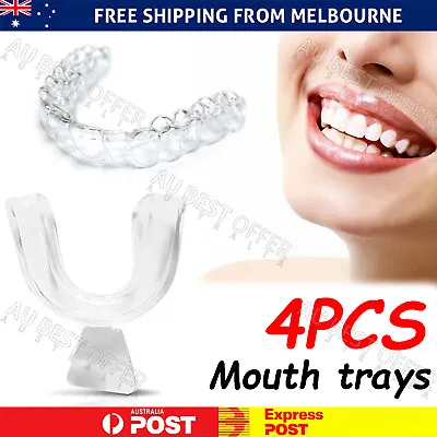 UP TO 8PCS Teeth Whitening Mouth Tray Custom Self Mould Thermo Plastic Clear AUS • $5.99
