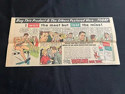 #09 Vaseline Hair Tonic Sunday Comics Section Advertisement 1961 • $2.99