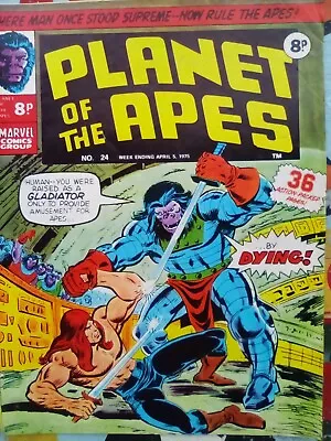 Planet Of The Apes #24 - Marvel UK - 1975 - VG CONDITION - FIRST PRINTING • £4.99