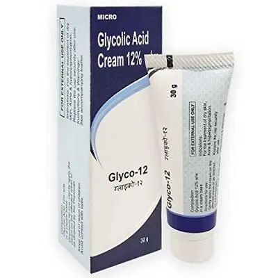 Glyco 12 Glycolic Acid Skin Peel Cream 12% AntiAging Wrinkles 30gm Free Shipping • $14.27