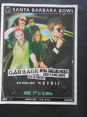 Original Concert Handbill-garbage-high Flying Birds-metric_6-7-23-sb County Bowl • $9.99