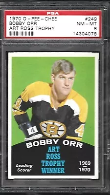 1970-71 O-Pee-Chee # 249 Bobby Orr-Art Ross Trophy- PSA 8 NM/MT- Nicely Centered • $93.28