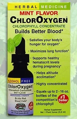 Herbs Etc Alcohol Free ChlorOxygen Mint Flavored 1 Oz Liquid • $18.98