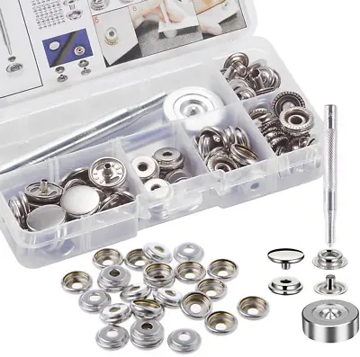 Snap Fastener Kit Snaps Button Tool Stainless Steel For Marine Boat Canvas 25Set • $14.16