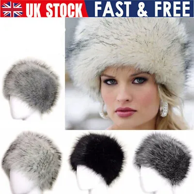 Womens Faux Fox Fur Snow Hat Russian Ushanka Cossack Warmer Ear Cap Ski Winter • £6.99