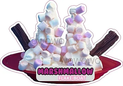 Ice Cream Van Stickers Marshmallow Boat With Flakes Sticker Whippy Cafe Decals • £3.95