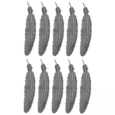 10 Pieces Feather Metal Bookmarks DIY Crafts School Supplies Accessories Jewelry • £8.38