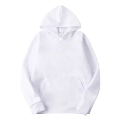 Mens Long Sleeves Drawstring Plain Hooded Sweatshirt Pullover Classic Hoodie Top • $14.43