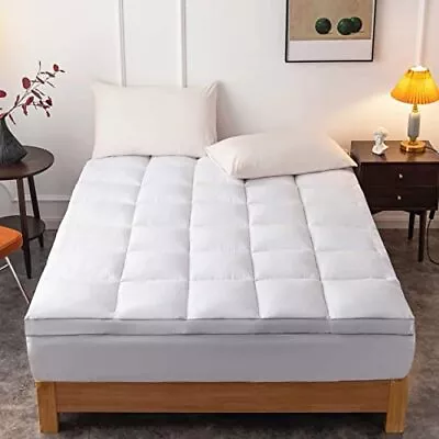 Mattress Pad Full Size - Extra Thick Mattress Cover - Pillow Top Deep Pocket Wit • $63.66