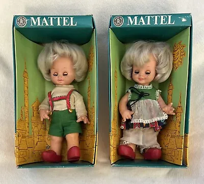 RARE Vintage Ratti Mattel SPA Italy Hansel & Gretel 10  Dolls In Box 7638 & 7639 • $34.95