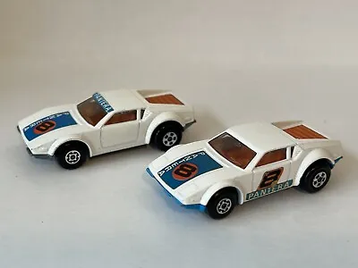 Matchbox De Tomaso Pantera No. 8 White Blue Superfast 1975 Lot Of 2 • $20