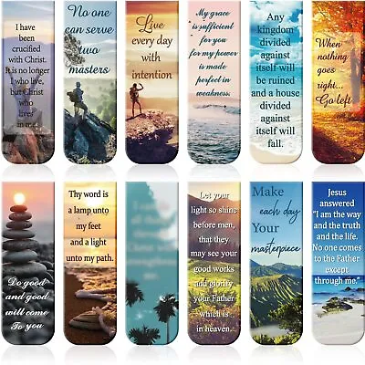 24 Pack Magnetic Bible Verse Book Marks Inspirational Book Page Clip Markers • $10.56