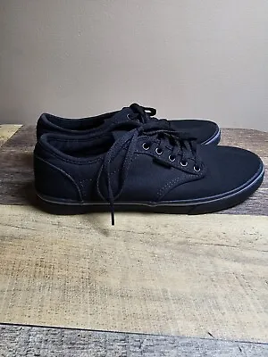 Vans Lo Pro Sneakers Sz Womens 7 Black Shoes Canvas Low Top Lace Up Skate Casual • $24.99