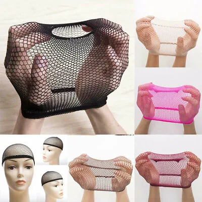 2pcs BREATHABLE STRETCHABLE ELASTIC FISHNET CAP HAIR NET NUDE MESH WIG CAP • £2.95