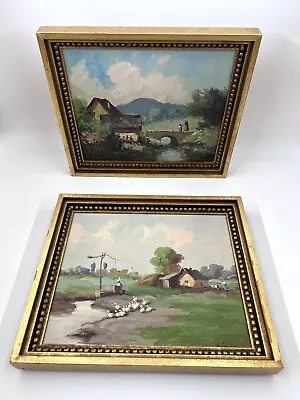 Original Oil On Canvas Impressionist Paintings Signed & Framed Mixed Media  • $199.99