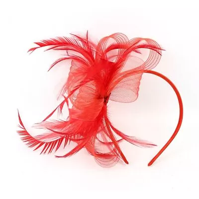 Hat Decor Cocktail Large Floral Women Feather Fascinator Headband Hair Clip • £5.61