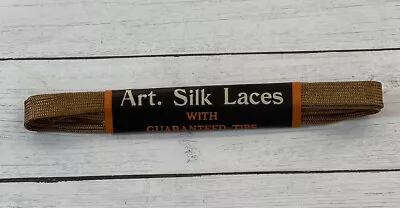 Vintage Art Silk Bronze Shoe Laces With Guaranteed Tips 18”New Old Stock 1 Pair • $5.97