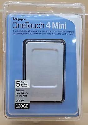 Maxtor One Touch 4 Mini 120GB External Hard Drive Storage Portable NEW Sealed • $14.99