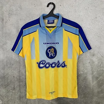 Chelsea 1996 1997 Away Football Shirt Umbro Coors Jersey Size Y • £38.75