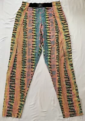 Zubaz Style Vintage 90s Gym Pants M/L Elastic Waist Carlos Santana Grateful Dead • $21