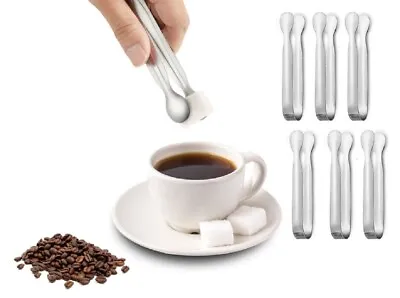 6-Piece Stainless Steel Mini Tongs - Versatile Tongs For Sugar Ice & Appetizers • $8.99