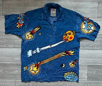 🔥Vintage Mambo Loud Mens Large Crazy Button Shirt Mombassa Sun Stars🔥 • $185