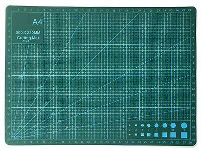 A4 Cutting Mat Non Slip Self Healing Knife Board Art Craft Grid Line Guide Green • £3.11