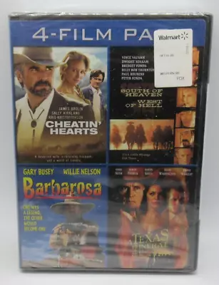 Cheatin Hearts/barbarosa/texas Funeral/south Of.. 4-film Coll. 2-disc Dvd Set • $12.99