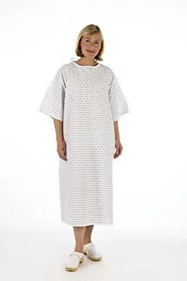 £22 • Buy 2 X Hospital / Home Patient Gowns  UNISEX Universal Wrap Around Style White/Blue
