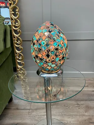 Blue & Pink Mosaic Tile Medium Egg Shaped Lamp Egg Lamp Table Light Light Home • £49.99