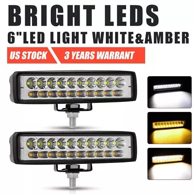 Pair 6inch 60W LED Work Light Bar Offroad 4WD Flood Pods Fog ATV Driving Lamp • $18.99