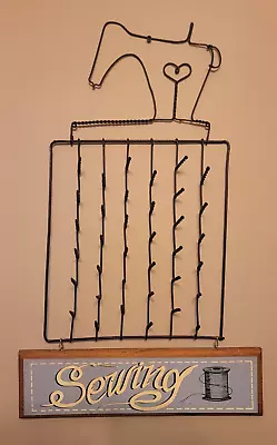 Vintage Metal Sewing Machine Thread 36 Spool Holder Display Wall Hanging 25x16 • $14.99