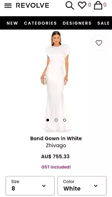 Formal Zhivago Dress Size Au8 White BOND DRESS • $300