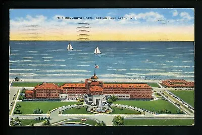 New Jersey NJ Postcard Spring Lake Beach Monmouth Hotel Linen Kropp • $3.99
