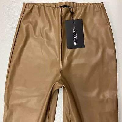 BNWT Ladies PLT Flared High Rise Tan Brown Coated Leggings Size 6 (308D) • £17.99