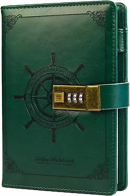 Leather Journal With Combination Lock Diary Notebook Gifts Diaries Girls Agenda  • $65