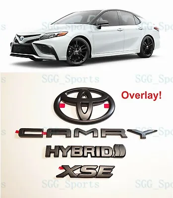 $74.80 • Buy 2018 - 2023 Toyota Camry Xse Hybrid Black Out Emblem Overlay Kit (00016-32094)