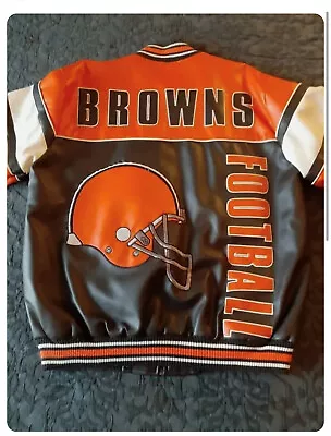 NFL Game Day Medium Cleveland Browns Jacket Vintage • $95