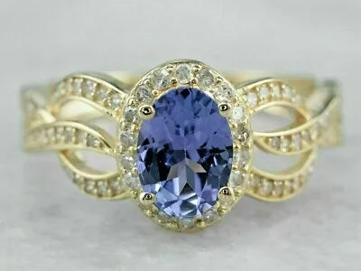 2Ct Lab-Created Tanzanite Engagement Ring 14k Yellow Gold Plated • $97.99