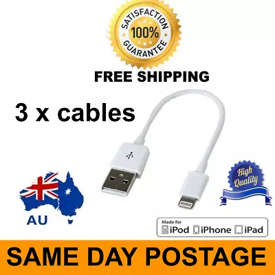 Lot 3 X Short Charging & Data Sync USB Cable For IPhone IPad Ipod 28CM • $16.39