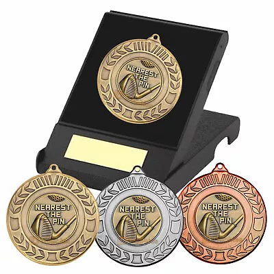 £4.75 • Buy Nearest The Pin, Golf Medal In Presentation Box  F/Engraving, Golf Trophy Award