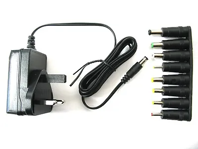 £10.99 • Buy 1 Amp 9 Volt AC-DC Power Adaptor Supply Charger Universal Lead - Multi Jack