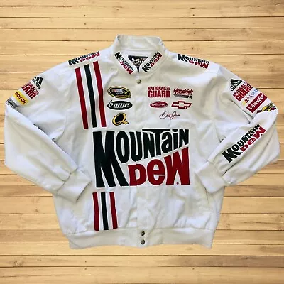 Vintage Chase Authentic Nascar Jacket Mens White Mountain Dew Dale JR Size 2XL • $99.99