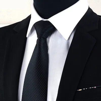 Men Fashion Solid Color Zipper Tie Wedding Party Formal Business Necktie~} • $5.45