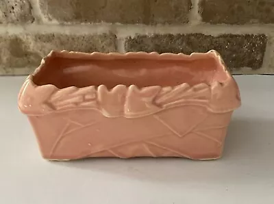 McCoy Pottery Vtg Ceramic Rectangular Planter Embossed Peach Pink USA • $19.95