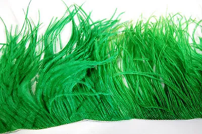 36  OSTRICH FEATHER FRINGE - KELLY GREEN 3-6  Craft/Pad/Trim • $41.99