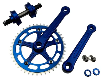 ProBMX BMX 3 Piece Aluminium Cranks Set Dark Blue American Sealed Bottom Bracket • $143.53