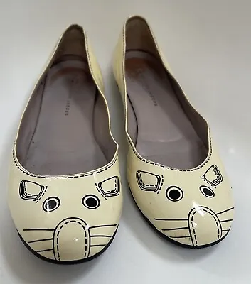 Marc By Marc Jacobs Patent Leather Mouse Ballet Flats Women's Size 40/10 CUTE • $34.99